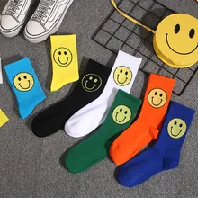 Tide/брендовые корейские модные уличные носки; женские милые носки с героями мультфильмов; хлопковые носки со смайликом для колледжа