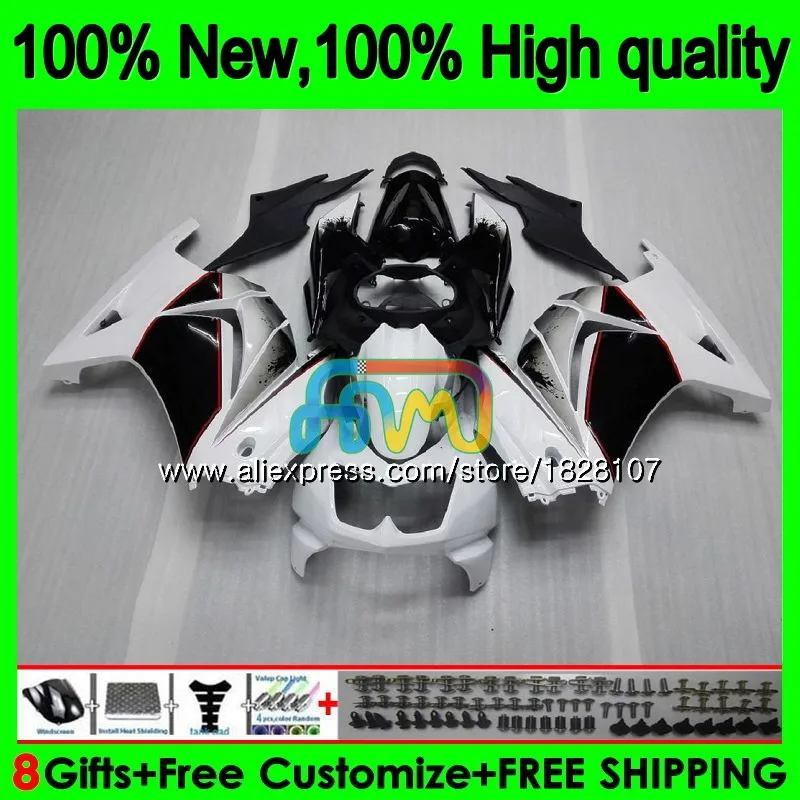 Body For KAWASAKI Black white ZX-250R EX-250 EX250 ZX 250R 2BS.2 EX 250 ZX250R 08 09 10 11 12 2008 2009 2010 2011 2012 Fairing Body For KAWASAKI Black white ZX-250R EX-250 EX250 ZX 250R 2BS.2 EX 250 ZX250R 08 09 10 11 12 2008 2009 2010 2011 2012 Fairing