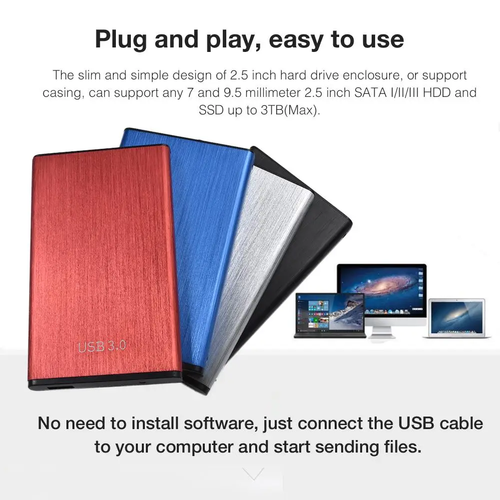 2.5IN последовательный жесткий диск коробка SATA к USB3.0/2,0 жесткий диск адаптер 5 Гбит/с поддерживает 3 ТБ жесткий диск для WIndows Mac OS HDD корпус
