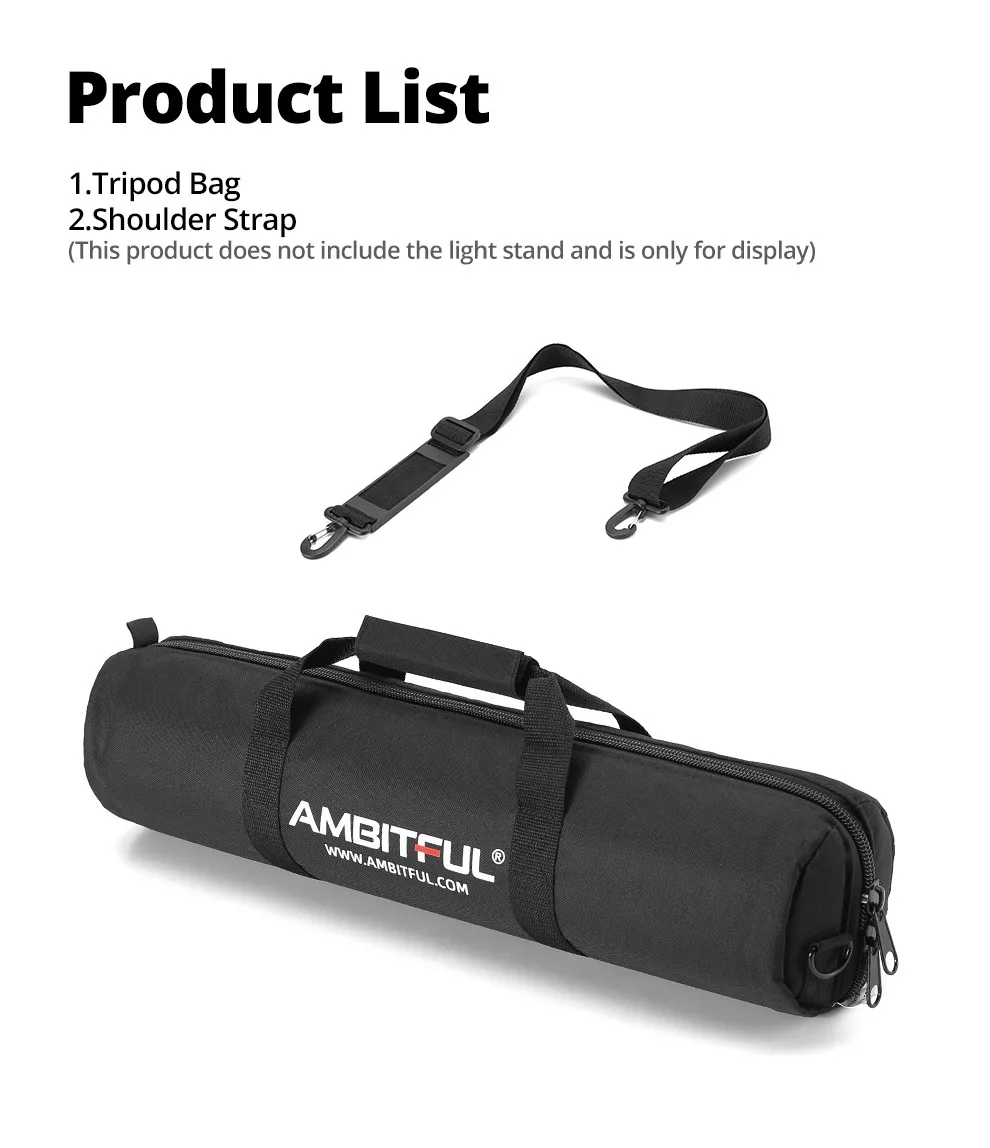 50cm - 125cm Padded Camera Monopod Tripod Carrying Bag Case Light Stand Carry Ba