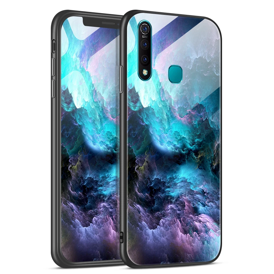 Закаленное стекло крышка для vivo Z5X/V1911A полная Защита задняя крышка для vivo S1/S1 Pro V1831A C1832A окрашенный Звездный бампер Capas - Цвет: H109