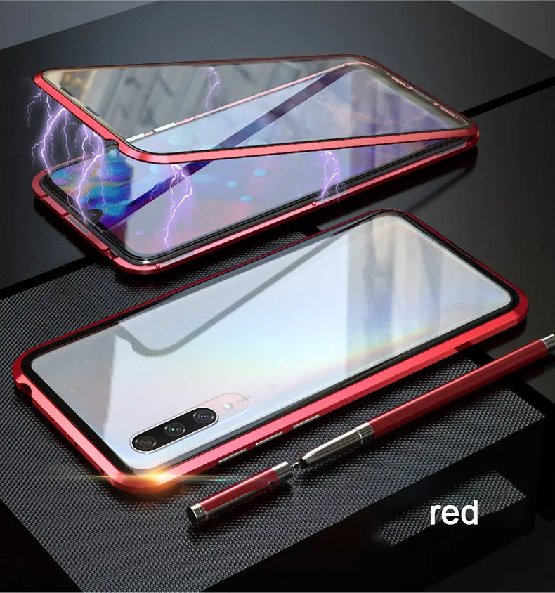 Для Xiao mi 9T Pro Магнитный чехол mi 9 SE 6X CC9 E 360 двухсторонний чехол из закаленного стекла красный mi Note 7 Pro K20 Pro металлический бампер чехол