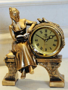 

European Table clock fashion antique style clock for living room clock bedroom antique desk clock seat clock shabby chic