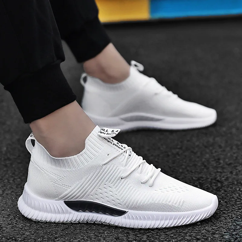 

2019 New Style Korean-style Athletic Shoes Men's Spring Summer Fly Woven MEN'S Casual Shoes Low Top Breathable Mesh STUDENT'S Sh
