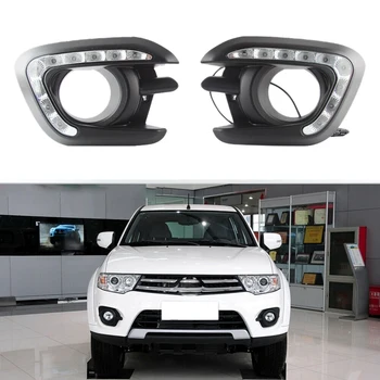 

NEW-Car Led Daytime Running Light Turn Signal Light Fog Driving Lamps for Mitsubishi Pajero Sport 2015 2016