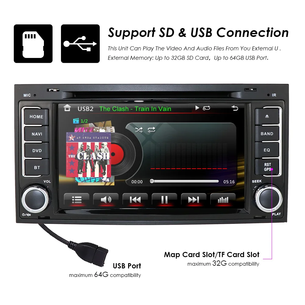 Discount Car Monitor Multimedia Car DVD player For VW TOUAREG T5 Multivan GPS RDS Bluetooth RDS Radio CAM-IN DVBT SWC AM/FM Steering Whee 1