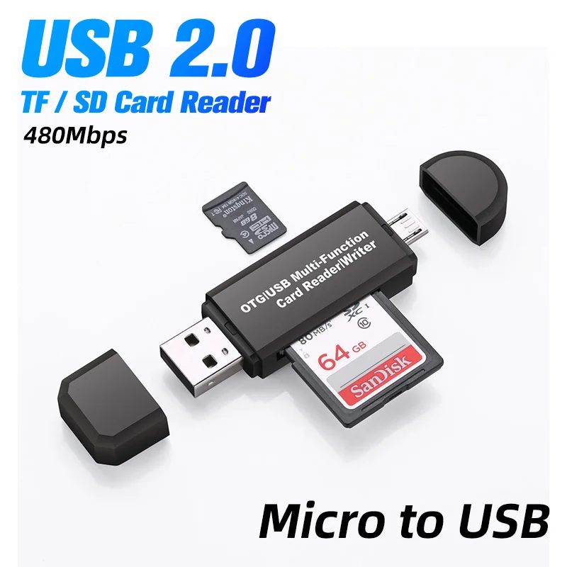 ANKNDO 5 в 1 OTG кард-ридер TF SD кард-ридер Micro usb type C мобильный телефон Android Компьютерный удлинитель Czytnik Kart - Цвет: 4 in 1 usb 2.0