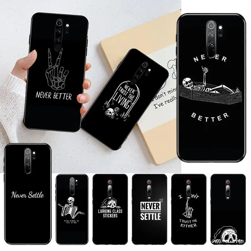 KPUSAGRT никогда не лучше искусство черепа DIY задняя крышка для Redmi Note 9 8 8T 8A 7 6 6A Go Pro Max