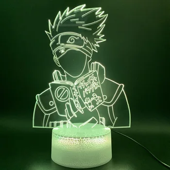 

3D Illusion Lamp Anime Naruto Kakashi Hatake Figure Kids Bedroom Decorative Nightlight Desk Lamp Gift for Child Led Night Light