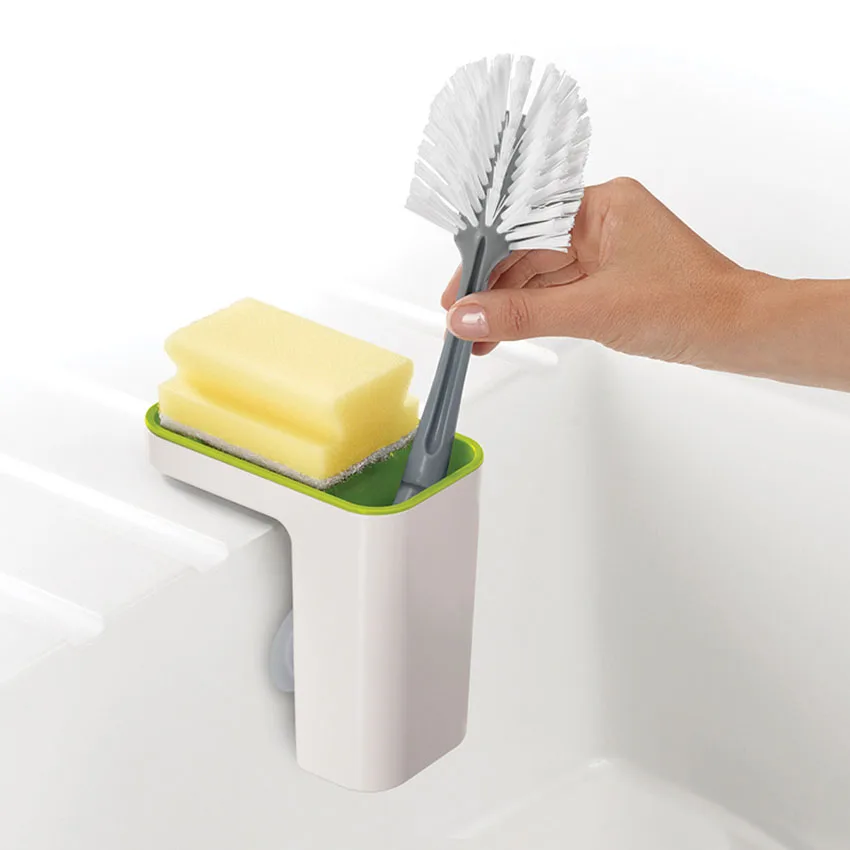 Kitchen Sink Sponge Drain Rack With Suction Cup Hanging Pot Brush Rack