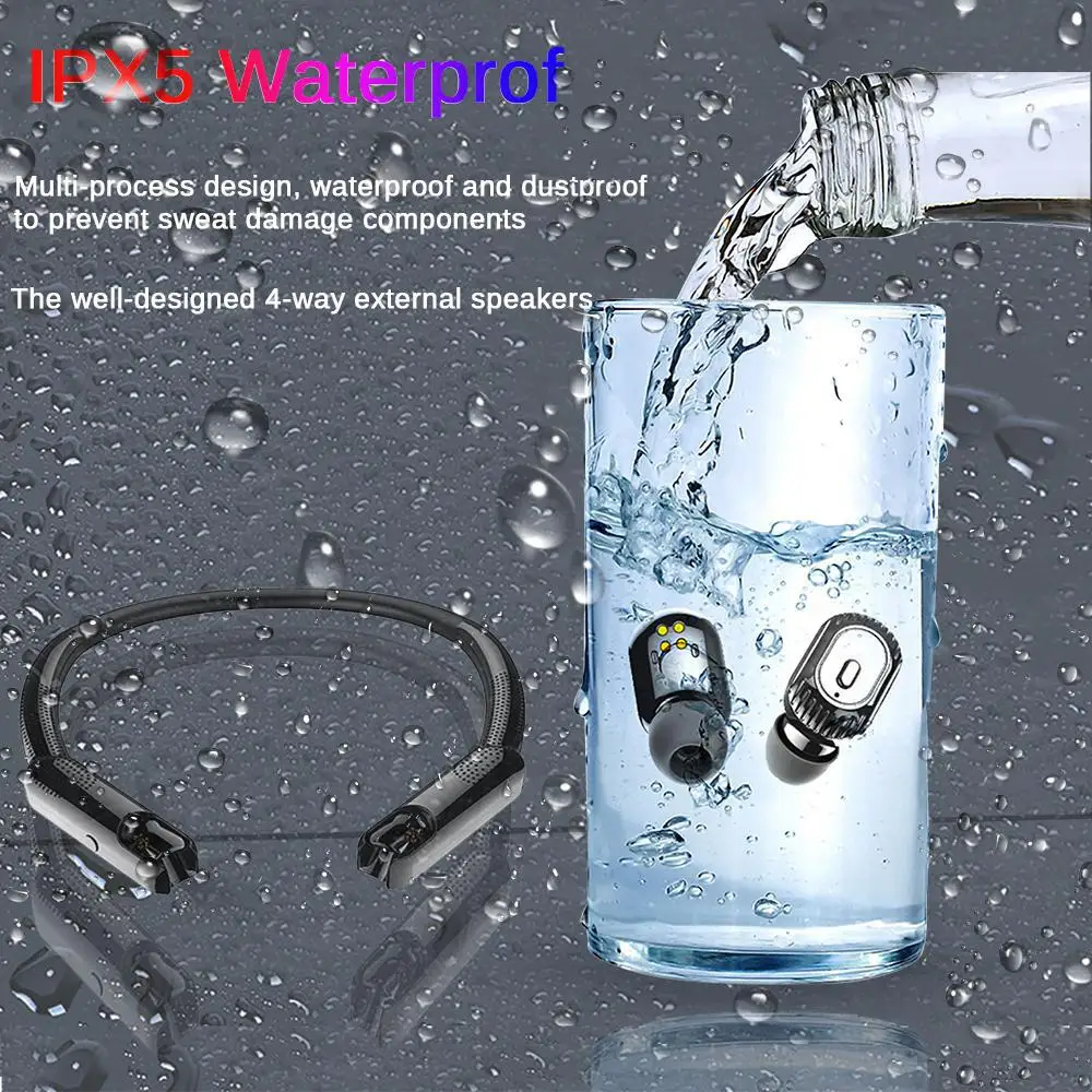 

DishyKooker XG10 TWS Hanging Neck IPX5 Waterproof airdots Bluetooth 5.0 earphones Stereo Sports Headset earbuds noise cancelling