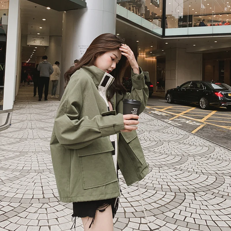 

Workwear Coat Women's Short Spring And Autumn Korean-style Loose-Fit BF Students 2019 New Style Popular Wind Coat Versatile Fash