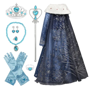 

Kids Cosplay Snow Queen Princess Girl Dress Anna Elsa 2 Carnival Costume Girls Dress Children Party Clothing Kids Fancy Vestidos