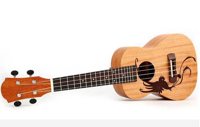 Высокое качество 21 дюймов 4 струны укулеле палисандр гриф Гавайская мини гитара; Музыкальные инструменты благоприятная птица укулеле UK2104