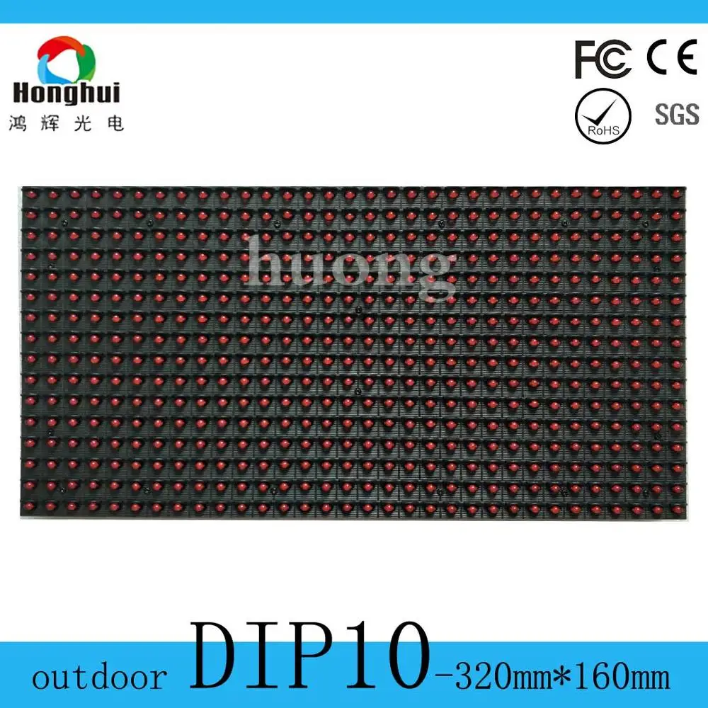 Display de Tela Vermelho ao ar Porta Principal Sinal Publicidade Luminosa Dinâmica Display Led P10 Livre 320*160mm