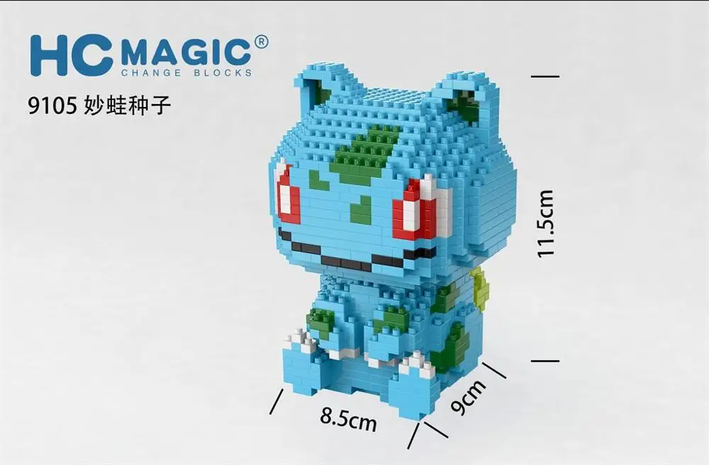 HC магические алмазные блоки Mewtwo eeve строительные игрушки Bulbasaur мультфильм микро кирпичи чармандер аниме игрушки данные аукциона 9100