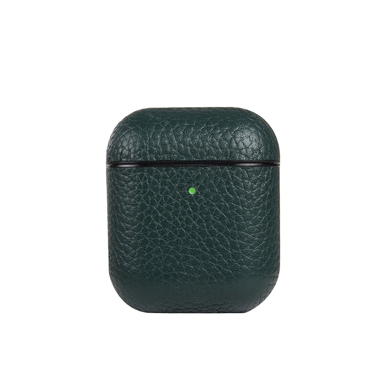 Высококачественный Bluetooth беспроводной Чехол для наушников для Apple Airpods роскошный винтажный защитный чехол из натуральной кожи для AirPods сумка - Цвет: Pattern 4 Green