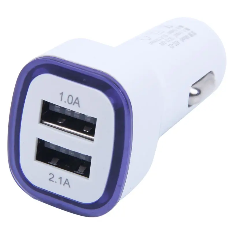 

2.1A LED USB Dual 2 Port Hot Adapter Socket Car Charger For Iphone/Samsung/HTC blue