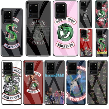 

Riverdale South Side Serpents Tempered Glass Phone Case for Samsung Note 10 Lite S20 Plus Ultra A51 A71 A81