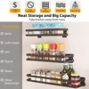 Kitchen Organizer Wall Mount Storage Rack Punch-free Metal Spice Jar Rack Cabinet Shelf Kitchen Storage Holder 2