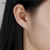 12 Pairs Lot CZ Zircon Earrings Golden Stainless Steel Piercing Jewelry 2mm Small 6mm Big Zircon Ear Studs Women Men Accessories 6