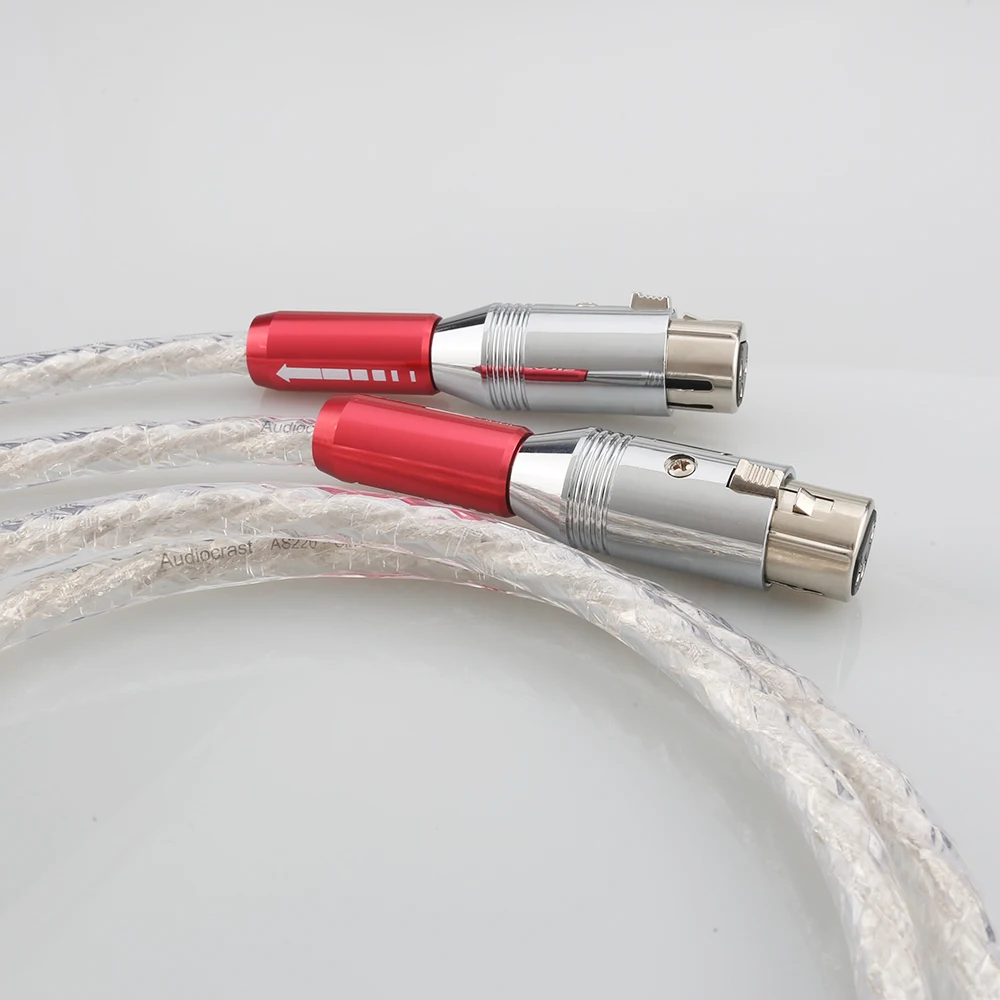 Pair Audiocrast AS220 XLR Interconnect cable 6N Silver Audio Video cable 1.5M XLR cable with XLR plug cable