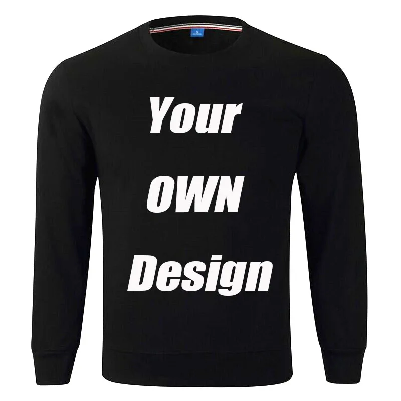 

BTFCL Customized Men Women Customized Sweatshirt Print Like Photo or Logo Text DIY Your OWN Design Black Cotton Harajuku Hoodies