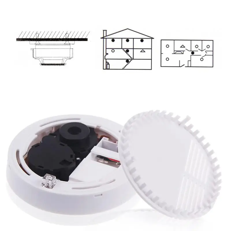 ROSENICE2pcs детектор сенсор батарея питание практичный дым Alertor для магазина
