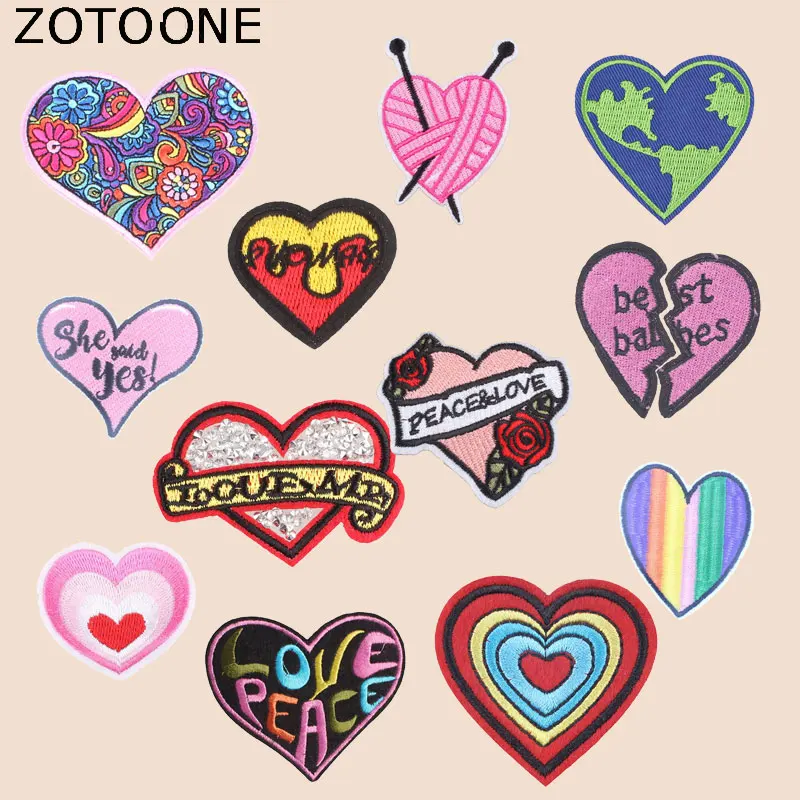 

ZOTOONE Colorful Flower Heart Patch Stickers Iron on Patches for Clothing T-shirt Heat Transfer Diy Accessory Appliques G