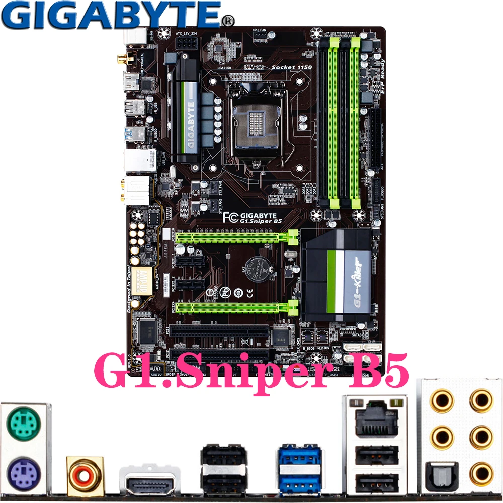 

Gigabyte G1.Sniper B5 Magic sound For LGA1150 Intel Core i7/i5/i3/Pentium/Celeron HDMI LGA-1150 B85 ATX Desktop PC Motherboard