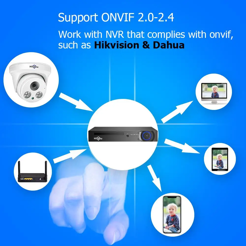 Hiseeu 2MP 5MP POE IP камера H.265 1080P Bullet CCTV ONVIF для NVR система Домашняя безопасность ИК