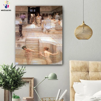 

DIY colorings pictures by numbers with colors A bath hall picture drawing painting by numbers framed Home