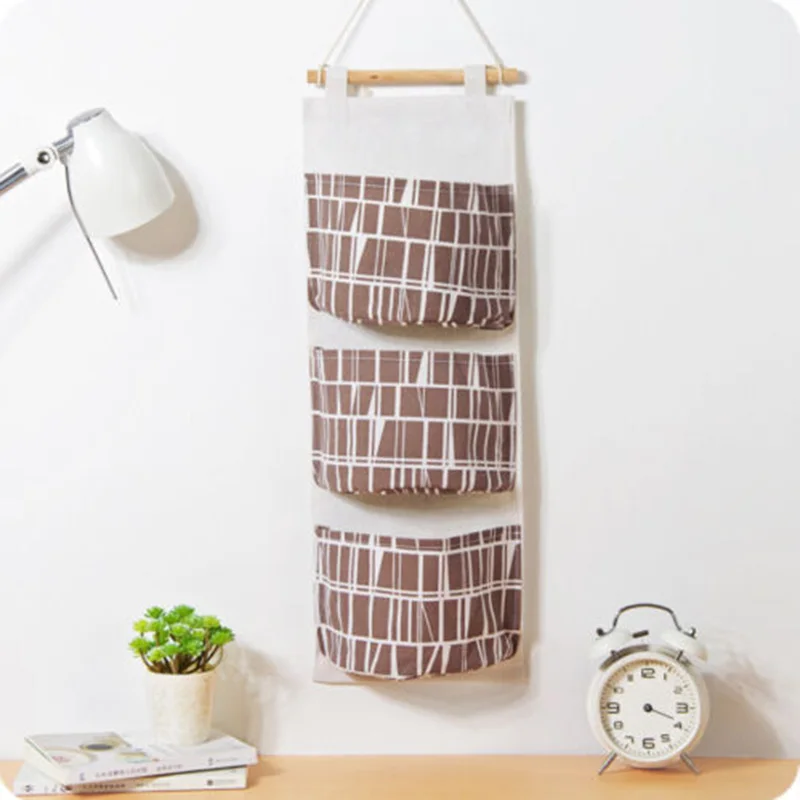 Attractive Wall Hanging Storage Bag 3Grids Sundries Organizer Waterproof&Durable Home Garden Supplies