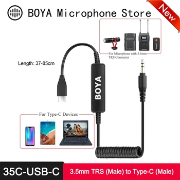 

BOYA 35C-USB-C 3.5mm TRS to Type-C Digital Connector Microphone Audio Adapter Cable for BY-WM8 Pro K2 K1 Self-powered Microphone
