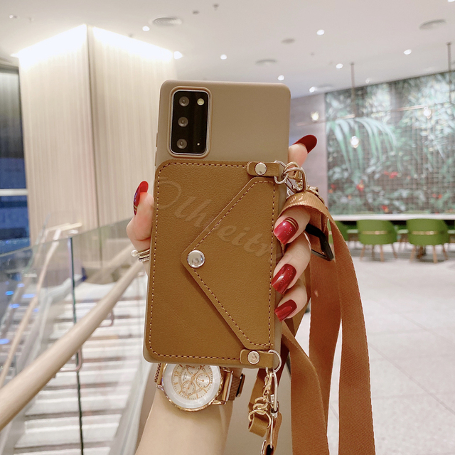 Strap Card Slot Wallet Cover For OnePlus 9 7 Pro 8T 5G 7T 6T One Plus 9 Case Crossbody Lanyard Chain Liquid TPU Fundas