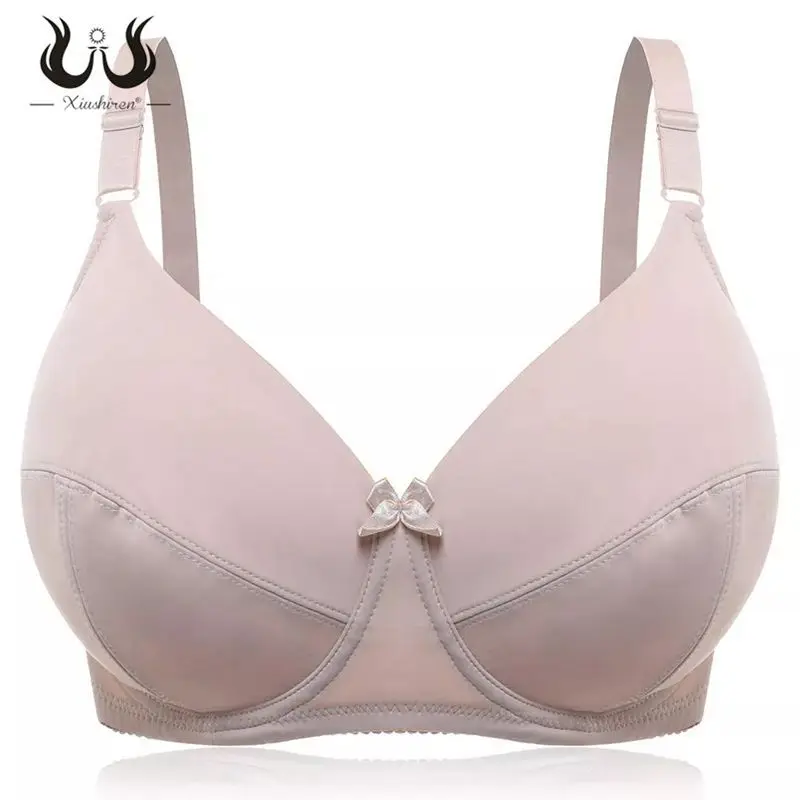  Xiushiren Women's Full Coverage Plus Size Stripe Bra Solid Non Padded Lace Sheer Underwire Brassier