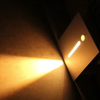 

Led Stair Light Aluminum Square Round Wall Lamp 3W PIR Recessed LED Step Lamp Pathway Wall Corner Lamps AC85-265V Wall Light