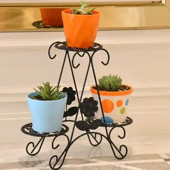 

European Console, Wrought Iron Multilayer Mini Flower Sitting Room Desktop Basket Frame Ready Fleshy Flower Pot Is Small