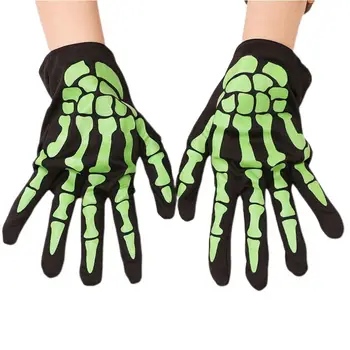 

1 Pair Halloween Skull Claw Bone Skeleton Gloves Women Men Full Finger Mittens Dance Party Props Cosplay Costume Accessories