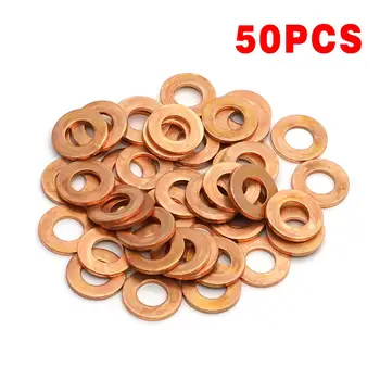 

50pcs/Set Copper Sealing Washer Gasket Sump Plug Oil Seal Ring For Peugeot 207 208 307 308 406 407 031333 HDI Sump Plug Washers