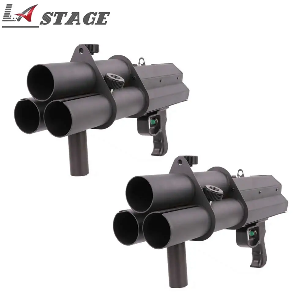

Free shipping 2pcs/lot 3 Shot Confetti Gun Colorful Paper Blower Hand Control Stage Confetti Machine For Wedding Stage Party
