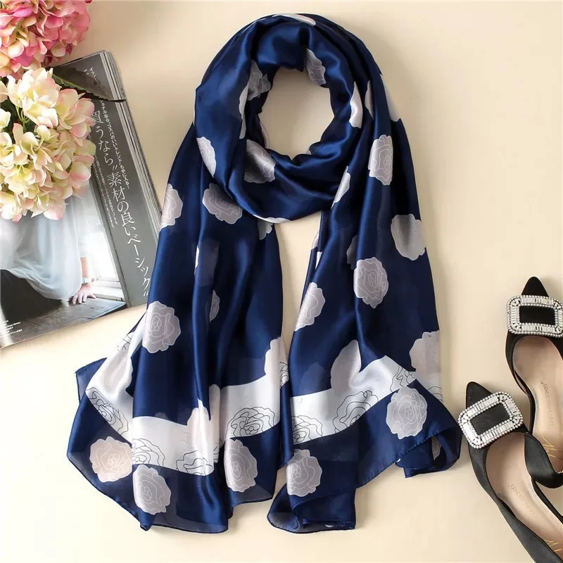 fashion spring summer women scarf silk scarves classic female shawl Foulard ladies Beach cover-ups wrap bandanna muffler pareo - Цвет: 14