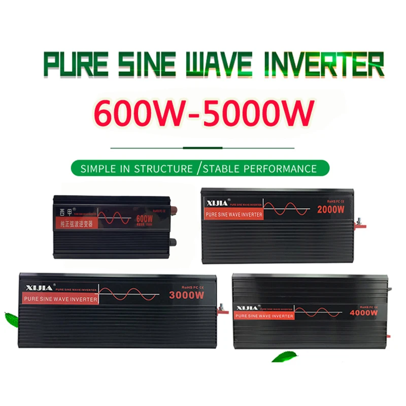 Inversor de Onda Senoidal Pura Potência do Inversor Dc12v/24 V/48 V/60 V/72 v para ac 110 V/120 V/220 V/230 V/240 v Conversor Ferramenta para Casa/ Barco/solar