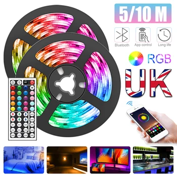 

Explosive Bluetooth LED Strip Lights 5M/10M 5050 RGB DC12V Flexible Ribbon Waterproof RGB LED Light Tape Diode Bluetooth Control