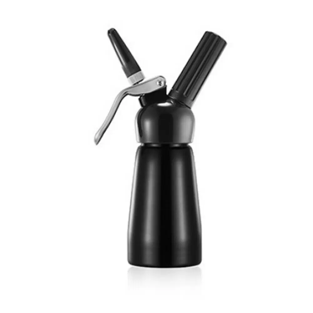 Новая мода взбитые сливки диспенсер для масла зарядные устройства Whipper Cracker 250 мл с 4 насадками - Цвет: Черный
