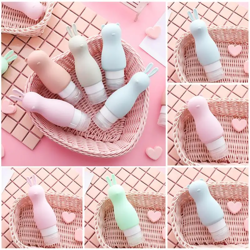 

1pc 90ml Silicone Mini Traveler Packing Bottle Refillable Portable Small Sample Containers For Lotion Shampoo Skincare