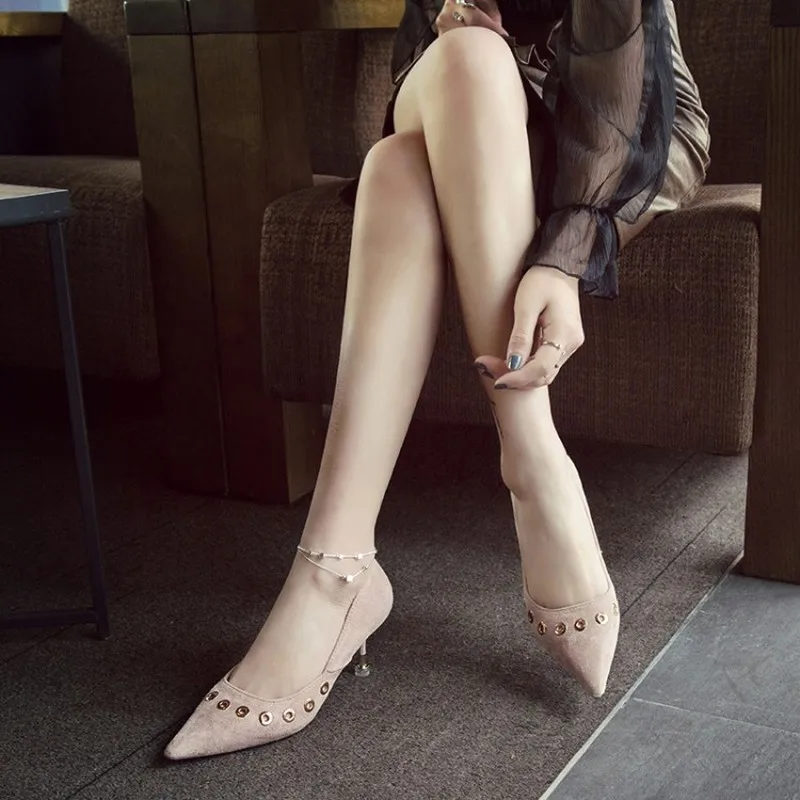 

Women Shoes High Heels Pointed Toe Slingbacks thin High Heel Pumps Summer Elegant Lady Party Dress wedding shoes Y22-30