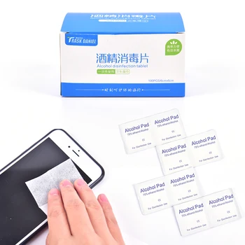 

100pcs/Box Professional Alcohol Swabs Wet Wipes 75% Alcohol +non-woven Fabrics First Aid Home Sterilization