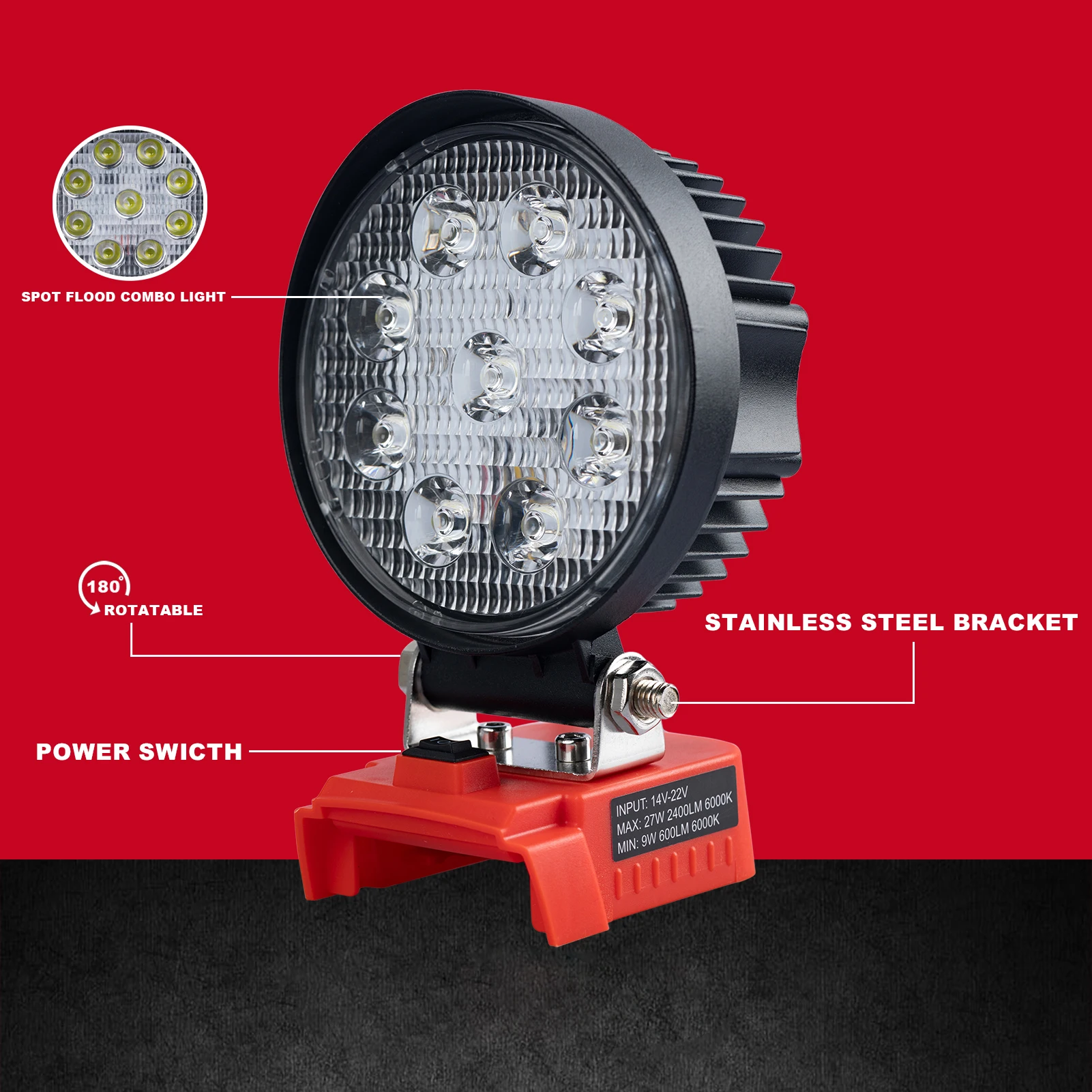 Led Light For Milwaukee 18v M18 Battery 