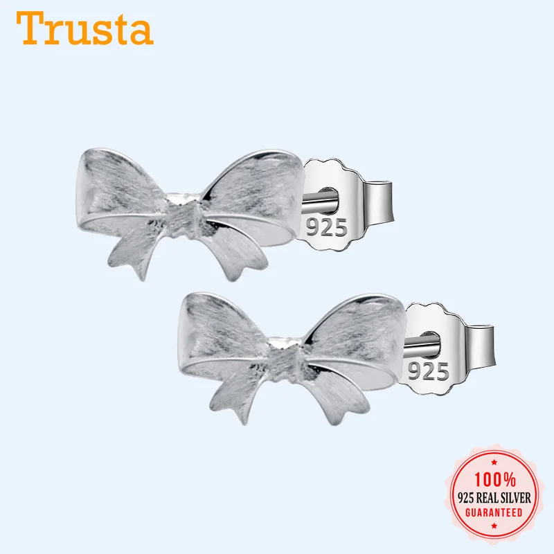 Trusta женские 925 пробы серебряные ювелирные изделия модные милые маленькие серьги-гвоздики с бабочкой подарок для школьниц Подростковая леди DS14
